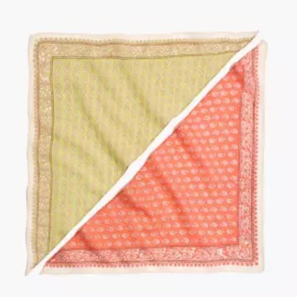 NEW Madewell Two-Pack Triangle Bandanas Pear Multi - Picture 2 of 5